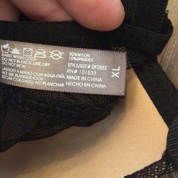 Daisy Fuentes 2pc Black Dot Mesh Babydoll Nightie & G-string Panty Set Size XL - Picture 11 of 11